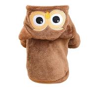 Dog Coat Harness For Cats Winter Fall Fleece Lined Thickened Warm Outfit Cute Owl Costume For Party Daily Walking (XS XL) (Khaki, M)