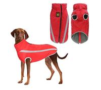Dog Coat Jacket, Warm Coats for Medium Large Dogs Jackets Waterproof Pet Winter Clothes Reflective Windproof Fleece Puppy Outdoor Coats for Bulldog, Golden Retriever, Labrador, Samoye, Husky(4XL/Red)