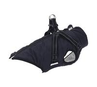 Dog Coat Navy Blue L24 Waterproof Fleece Lined Adjustable Harness Zip Reflective