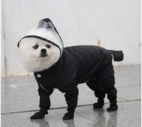 Dog Coat Pet Dog Raincoat with Rain Boots Cat Small Dog Raincoat Overalls Overalls Clothes Poodle Pomeranian Puppy Rain Dog Coat with Hood,L,A