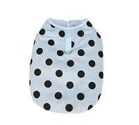 Dog Coat Polka Dot Printed Thermal Cotton Puppy Jacket with Leash Attachment (XX-Large, Blue)
