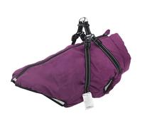 Dog Coat Purple L44 Waterproof Fleece Lined Adjustable Harness Reflective Zip