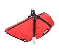 Dog Coat Red L44 Waterproof Polyester Fleece Lined Adjustable Harness Zippered
