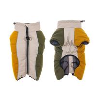 Dog Coat,Warm Dog Jacket Winter Coat Paded Dog Fleece Vest Reflective Dog Cold Weather Coats, Contrast Color Design (Yellow+Green,XX-Large)