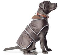 Ancol Muddy Paws All Weather Stormguard Dog Puppy Coat Chocolate - Waterproof Pet Jacket - Fleece Lining and Chest Protector - Elasticated Neck and Leg Straps - 30 cm Length up to 52 cm Girth - Small