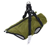 Dog Coat Waterproof Fleece L28 Army Green Adjustable Harness Reflective Zippered