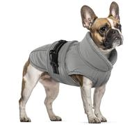 Dog Coat Waterproof Small, Winter Jacket Warm Fleece Jumper with Fleece Collar Sweater Winter Clothes for Small Dogs Jack Russells Coats(Gray, S)