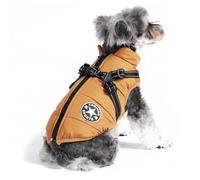 Dog Coat Waterproof,Warm Vest with Dog Harness Winter Warm and Soft 9 Color coffee L