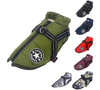 Dog Coat Waterproof,Warm Vest with Dog Harness Winter Warm and Soft 9 Color Green XXL