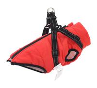 vidaXL Dog Coat with Harness Navy Blue S Fleece and Polyester