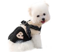 Dog Coat - Windproof Fleece Lined Clothes with Harness - Back Opening Puppy Outfits - for Small Medium Pet Outdoor Sports Walking Hiking Park