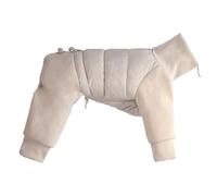 Dog Coat Winter 3D Cut Flexible and Warm Dog Clothes Dog Jumper Sweatshirt Dog Winter Jacket Cream White XXL