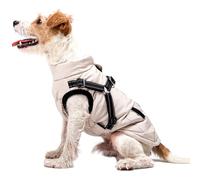 Dog Coat Winter Warm - Graphene Insulated Pet Jacket, Waterproof Windproof, Reflective Harness Design, Adjustable Straps, Easy-Zip Dog Winter Coat for Small Medium Breeds Cold Weather,GreyBlack,XL