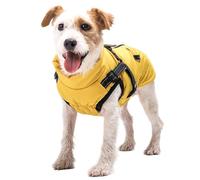 Dog Coat Winter Warm - Graphene Insulated Pet Jacket, Waterproof Windproof, Reflective Harness Design, Adjustable Straps, Easy-Zip Dog Winter Coat for Small Medium Breeds Cold Weather,YellowGrey,XL
