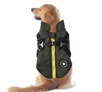 Dog Coat with Harness | Waterproof Jackets with Harness and D Rings - Thick Padded Warm Coat Vest Clothes for Puppy Small Medium Large Dogs