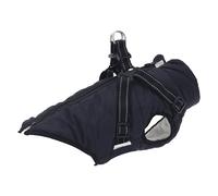 vidaXL Dog Coat with Harness - Waterproof Reflective Jacket for Small Dogs - Navy Blue - Adjustable Straps & D-Ring, S (36 cm Chest, 26.5 cm Neck, 24 cm Back) - Warm Fleece Lining