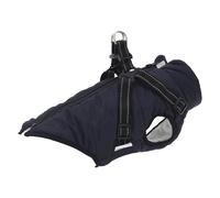 vidaXL Dog Coat with Harness Waterproof Reflective Winter Jacket Black XL - Polyester Fleece Lined with Adjustable Straps and Zipper Design