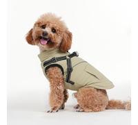 Dog Coat with Harness, Waterproof Winter Jacket Warm for Large Dog,Khaki XL | Reflective Windproof Cold Weather Dog Coat with Harness, Fleece Lined, Zipper, Adjustable Dog Jackets Snowsuit Puffer Clothes