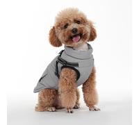Dog Coat with Harness, Waterproof Winter Jacket Warm for Large Dogs,Gray L | Reflective Windproof Cold Weather Dog Coat with Harness, Fleece Lined, Zipper, Adjustable Dog Jackets Snowsuit Puffer Clothes