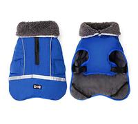 Dog Coats for Cold Weather, Warm Winter Jackets for Dogs, Retro Style Waterproof and Windproof Reflective Vest for Dogs (Blue, XL)