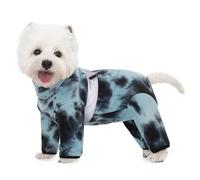 Dog Coats for Small Dogs, Polar Fleece Dog Pajamas Bodysuit for Small Medium Dogs, Dog Winter Jacket, Puppy Onesies Tie Dye Jumpsuits, Dog Full Body Vest, Dog Four-Legged Warm Clothes