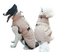 Dog Coats Warm Jacket Winter Waterproof Windproof Reflective Clothes for Puppy Small Medium Large Dogs Cold Weather Apparel (Khaki, S)