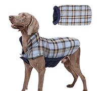 Dog Cold Weather Coat - Reversible Dog Jacket, Waterproof Dog Winter Coat | British Style Plaid Dog Clothes, Cold Sails Fleece Jacket with Snowium with