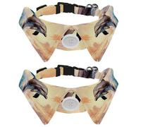 Dog Collar, 2 Pack Dolphin Bowtie Dog Collar for Medium Dogs Puppies, Comfortable Velvet Cat Pet Bowtie with Bell