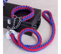Dog Collar and Leash Set - Handmade Double Strand Rope with Metal P Chain Buckle - Durable Training and Climbing Rope for Pets - Practical Dog Accessories