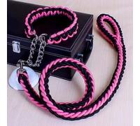Dog Collar and Leash Set - Handmade Double Strand Rope with Metal P Chain Buckle - Durable Training and Climbing Rope for Pets - Practical Dog Accessories