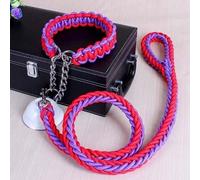 Dog Collar and Leash Set - Handmade Double Strand Rope with Metal P Chain Buckle - Durable Training and Climbing Rope for Pets - Practical Dog Accessories