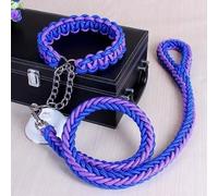 Dog Collar and Leash Set - Handmade Double Strand Rope with Metal P Chain Buckle - Durable Training and Climbing Rope for Pets - Practical Dog Accessories