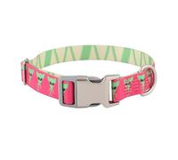 Dog Collar and Leash Set Small Medium Large Dog Pet Collar Soft Adjustable Leash for Small Medium Large Dogs (Alien pattern, L: 36-61 cm / 14.17-24.02 inches)