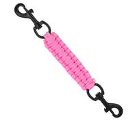 Dog Collar Backup Strap Harness to Collar Safety Clip Leash Connector Double Ended Handmade Safety Strap with Dual Clasps for Dog Training, Walking, Running, and Hiking, Pink