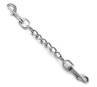 Dog Collar Backup Strap,Harness to Collar Safety Clip, Metal Stainless Steel Chain Leash Safety Strap, Escape Proof Safety Attachment for Dog, safeties, Backup, Connector. (10 Inches)