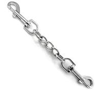 Dog Collar Backup Strap,Harness to Collar Safety Clip, Metal Stainless Steel Chain Leash Safety Strap, Escape Proof Safety Attachment for Dog, safeties, Backup, Connector. (8 Inches)