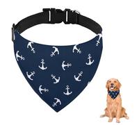 Dog Collar Bandana Nautical Anchor For Large Dogs Medium Dogs Small Washable Adjustable Cat Scarf Reusable Dog Neckerchief Accessories Grooming Parties And Daily Wear