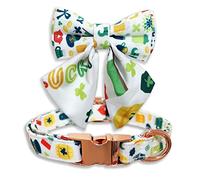 Dog Collar Bowtie Irish Clover Dog Collar for Boys Girls Small Medium Large Size (M)