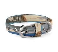 Dog Collar Breakaway Adjustable Dog Cat Collars Cute Pet Collar Valentines Personalized Coconut Palm Tree Sandy Beach Printed Dog Collars for Medium Small Dogs