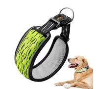 Dog Collar Breathable, Widened Heavy Duty Pet Collar with Pad, Small Medium and Large Dogs Indoor Outdoor Use Adjustable Necklace for Running, Hiking