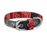 Dog Collar Cute Puppy Collars Beautiful Red Rose Flowers Dog Collars for Medium Dogs Small Dog Collar Soft Cat Collar Pet Collar with Adjustable Buckle 7.9~10.4 Inches
