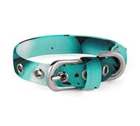 Dog Collar Cute Puppy Collars Bright Aqua Blue Turquoise Dog Collars for Medium Dogs Small Dog Collar Soft Cat Collar Pet Collar with Adjustable Buckle 7.9~10.4 Inches