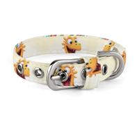 Dog Collar Cute Puppy Collars Cartoon Dinosaur Images Dog Collars for Medium Dogs Small Dog Collar Soft Cat Collar Pet Collar with Adjustable Buckle 7.9~10.4 Inches