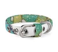 Dog Collar Cute Puppy Collars Chameleon Dog Collars for Medium Dogs Small Dog Collar Soft Cat Collar Pet Collar with Adjustable Buckle 7.9~10.4 Inches