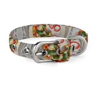 Dog Collar Cute Puppy Collars Italy Pizza Dog Collars for Medium Dogs Small Dog Collar Soft Cat Collar Pet Collar with Adjustable Buckle 7.9~10.4 Inches