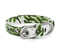 Dog Collar Cute Puppy Collars Natural Plant Silhouette Fern Leaf Dog Collars for Medium Dogs Small Dog Collar Soft Cat Collar Pet Collar with Adjustable Buckle 7.9~10.4 Inches