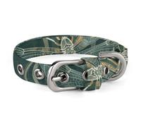 Dog Collar,Dark Green Dragonfly Printed Pet Collar, Adjustable Pet Collars Suitable for Small and Medium Dogs,Cats