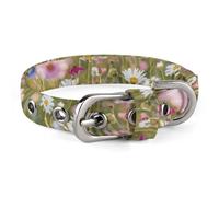 Dog Collar,Flowers in The Field Printed Pet Collar, Adjustable Pet Collars Suitable for Small and Medium Dogs,Cats