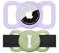 Dog Collar for Airtag Holder 2-PACK, Pet Loop Protective Holder Case for Apple Airtags Tracker Cover GPS Tracking Accessories with Bone Pattern, Pet Dog Cat Collar, AirTags Key Finder 2-PACK 04