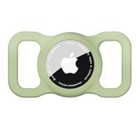 Dog Collar for Airtag Holder, Pet Loop Protective Holder Case for Apple Airtags Tracker Cover GPS Tracking Accessories with Bone Pattern, Pet Dog Cat Collar, AirTags Key Finder Light green